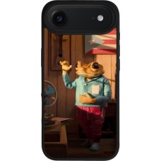 Coque iPhone Air - Silicone rigide noir Dancing frog DTMF
