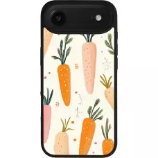 Coque iPhone Air - Silicone rigide noir Easter 2026 Illustration carrots