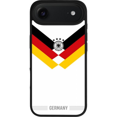 Coque iPhone Air - Silicone rigide noir Maillot de football Allemagne 2026 personnalisable
