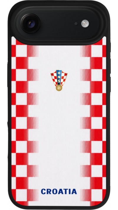 iPhone Air Case Hülle - Silikon schwarz Kroatien 2026 personalisierbares Fussballtrikot