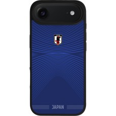 Coque iPhone Air - Silicone rigide noir Maillot de football Japon 2026 personnalisable