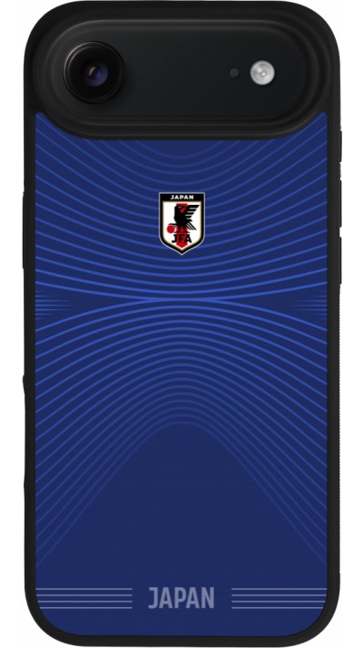 Coque iPhone Air - Silicone rigide noir Maillot de football Japon 2026 personnalisable