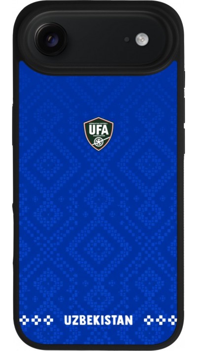 iPhone Air Case Hülle - Silikon schwarz Usbekistan 2026 personalisierbares Fussballtrikot