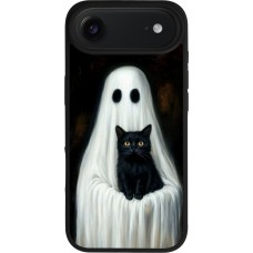 iPhone Air Case Hülle - Silikon schwarz Halloween 2025 Ghost with black cat