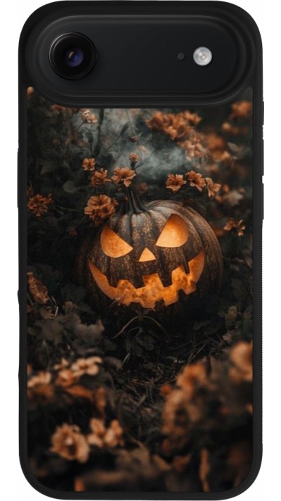 Coque iPhone Air - Silicone rigide noir Halloween 2025 Pumpkin with flowers Coque iPhone Air - Silicone rigide noir Halloween 2025 Pumpkin with flowers