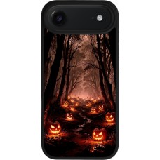 iPhone Air Case Hülle - Silikon schwarz Halloween 2025 Road of Terrifying Pumpkins