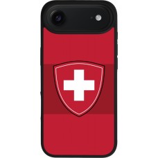 Coque iPhone Air - Silicone rigide noir Hockey World Championship Ecusson Suisse
