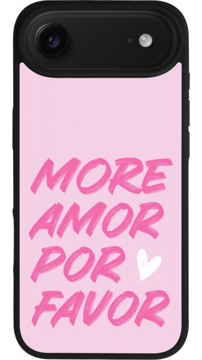 Coque iPhone Air - Silicone rigide noir More amor porfavor