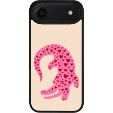 iPhone Air Case Hülle - Silikon schwarz Pink crocodile 2026