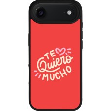 Coque iPhone Air - Silicone rigide noir Saint Valentines Day 26 Te quiero mucho