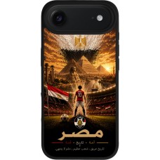 Coque iPhone Air - Silicone rigide noir Football Égypte splash 2026