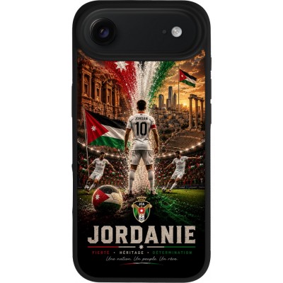 Coque iPhone Air - Silicone rigide noir Football Jordanie splash 2026