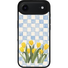 iPhone Air Case Hülle - Silikon schwarz Blue vichy tulips 2026