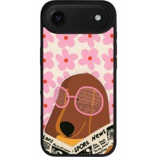 iPhone Air Case Hülle - Silikon schwarz Dog with newspaper 2026