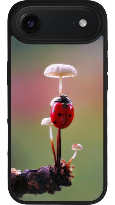 iPhone Air Case Hülle - Silikon schwarz Ladybird on a mushroom 2026