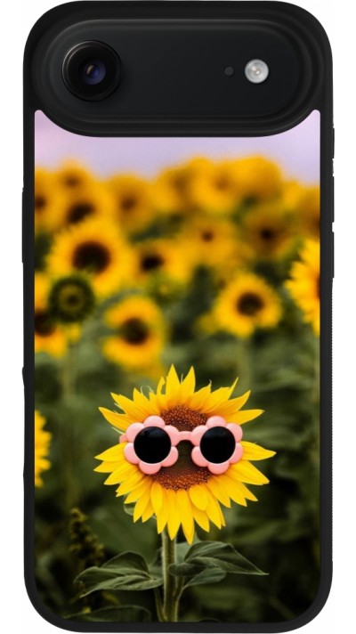 iPhone Air Case Hülle - Silikon schwarz Sunflower with glasses 2026