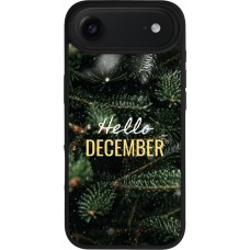 Coque iPhone Air - Silicone rigide noir Winter 25 Winter hello december