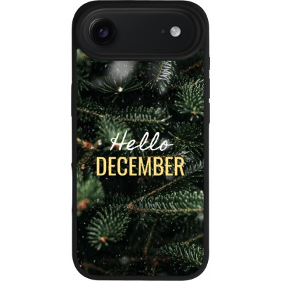 Coque iPhone Air - Silicone rigide noir Winter 25 Winter hello december