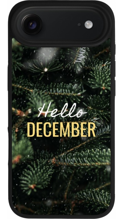 Coque iPhone Air - Silicone rigide noir Winter 25 Winter hello december