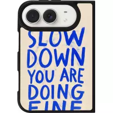Coque iPhone Duo - Silicone rigide noir Slow down 2026