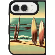 Coque iPhone Duo - Silicone rigide noir Surf Paradise