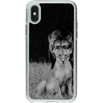 Coque iPhone X / Xs - Gel transparent Angry lions