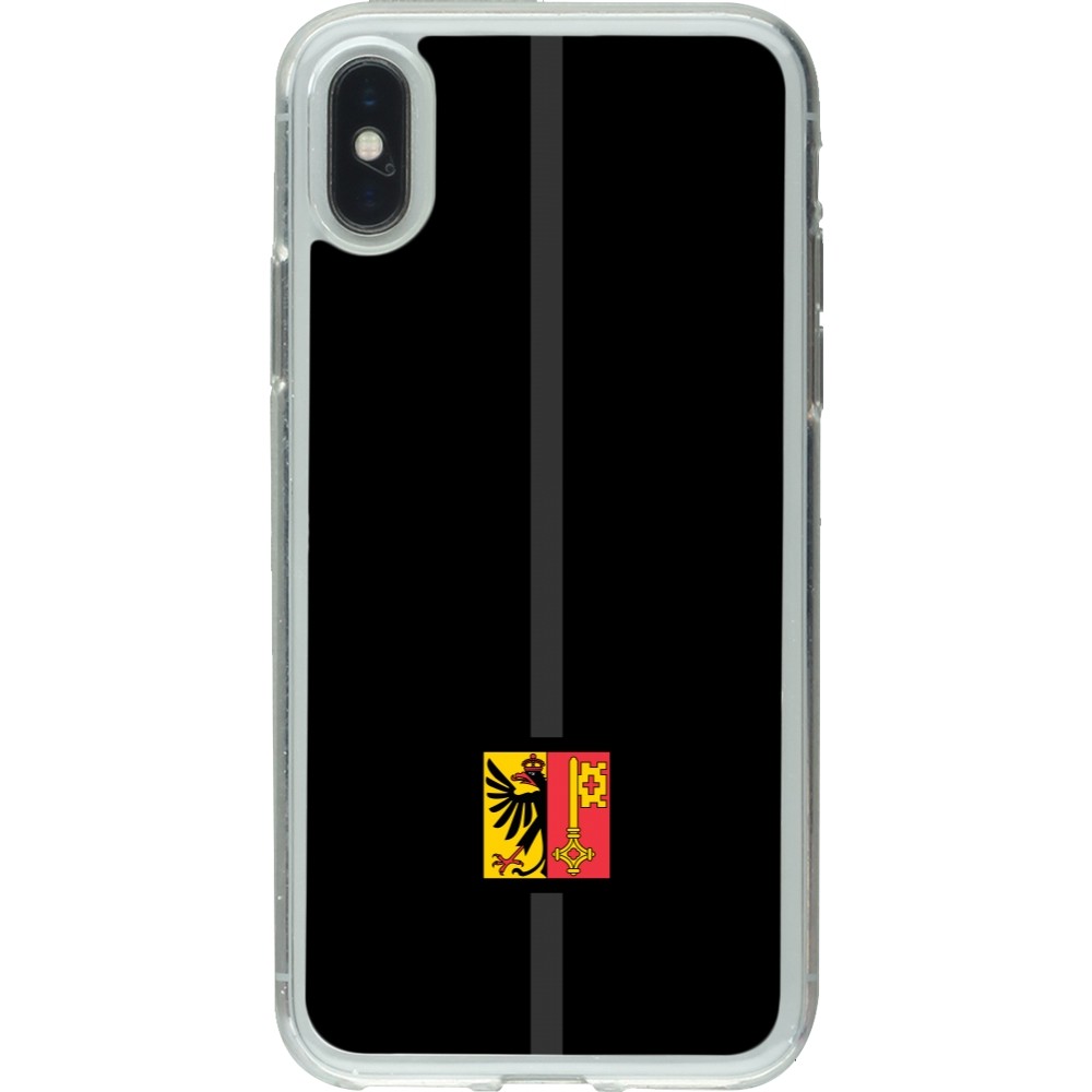 Coque iPhone X / Xs - Gel transparent Canton GE noir