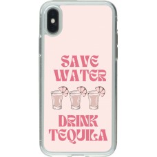 iPhone X / Xs Case Hülle - Gummi transparent Cocktail Save Water Drink Tequila