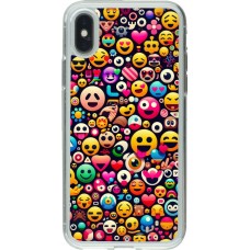 Coque iPhone X / Xs - Gel transparent Emoji Mix Color