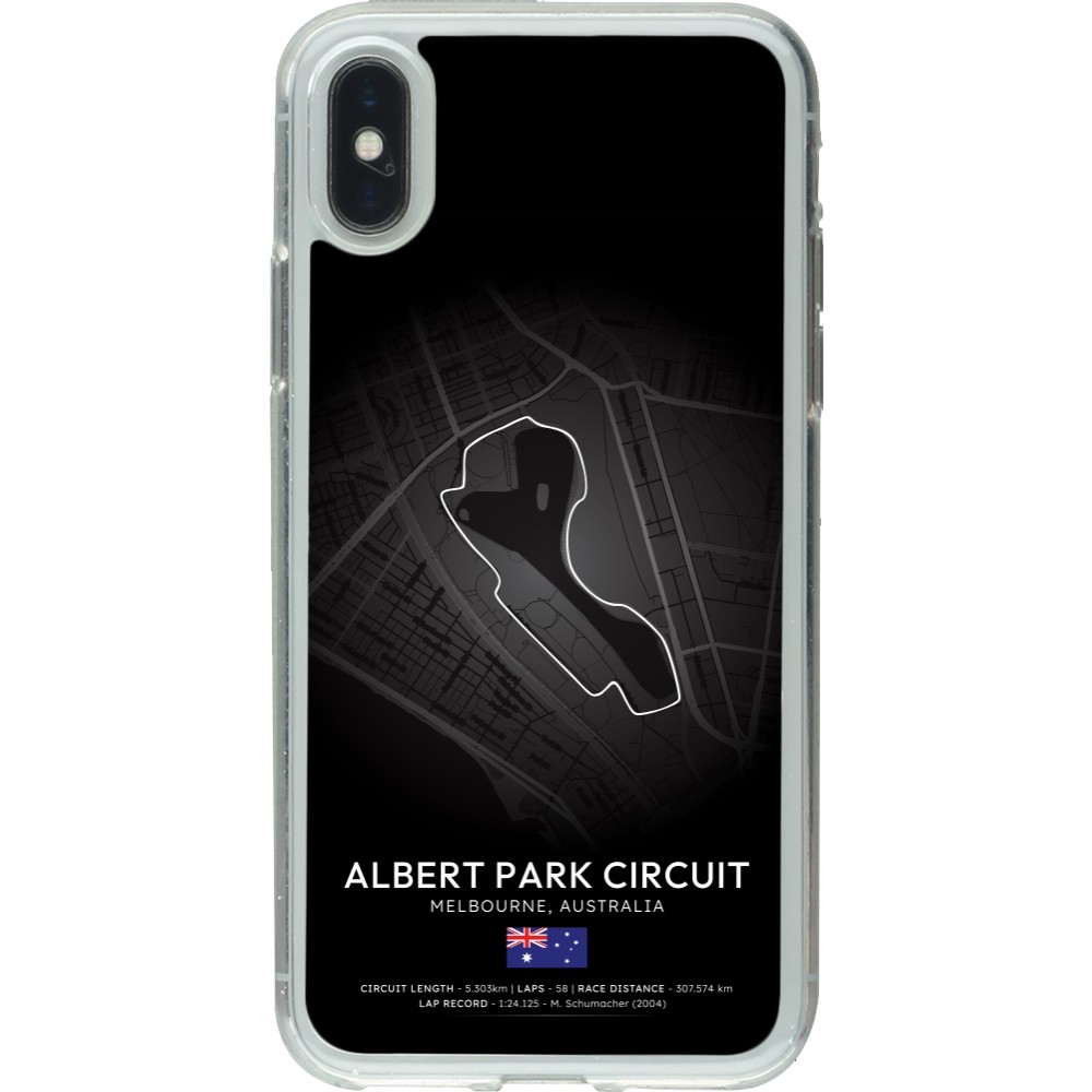 iPhone X / Xs Case Hülle - Gummi transparent F1 Track 2025 Melbourne