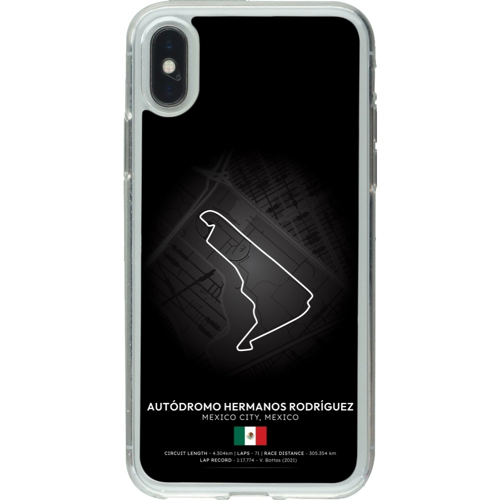 iPhone X / Xs Case Hülle - Gummi transparent F1 Track 2025 Mexico