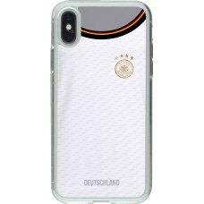 iPhone X / Xs Case Hülle - Gummi transparent Deutschland 2022 personalisierbares Fußballtrikot