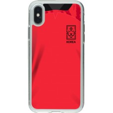 Coque iPhone X / Xs - Gel transparent Maillot de football Corée du Sud 2022 personnalisable
