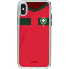 Coque iPhone X / Xs - Gel transparent Maillot de football Maroc 2022 personnalisable