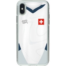 Coque iPhone X / Xs - Gel transparent Maillot de football Suisse Extérieur personnalisable