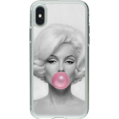 Hülle iPhone X / Xs - Gummi transparent Marilyn Bubble