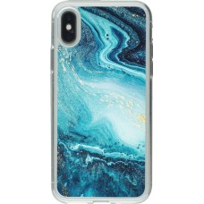 Coque iPhone X / Xs - Gel transparent Sea Foam Blue