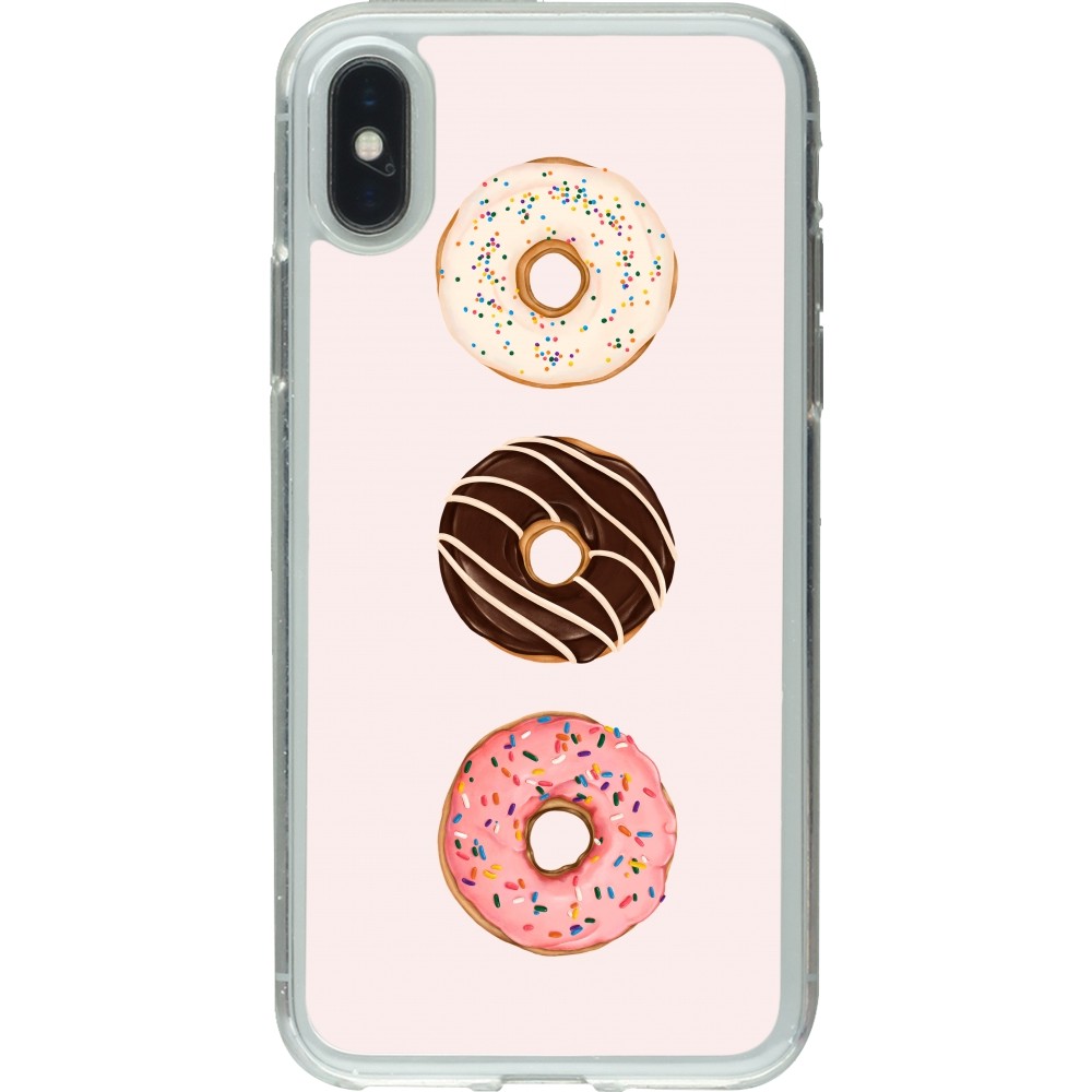 iPhone X / Xs Case Hülle - Gummi transparent Spring 23 donuts