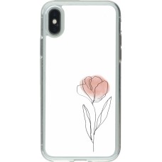 iPhone X / Xs Case Hülle - Gummi transparent Spring 23 minimalist flower