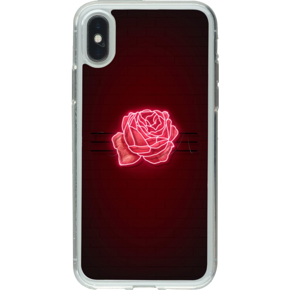 iPhone X / Xs Case Hülle - Gummi transparent Spring 23 neon rose