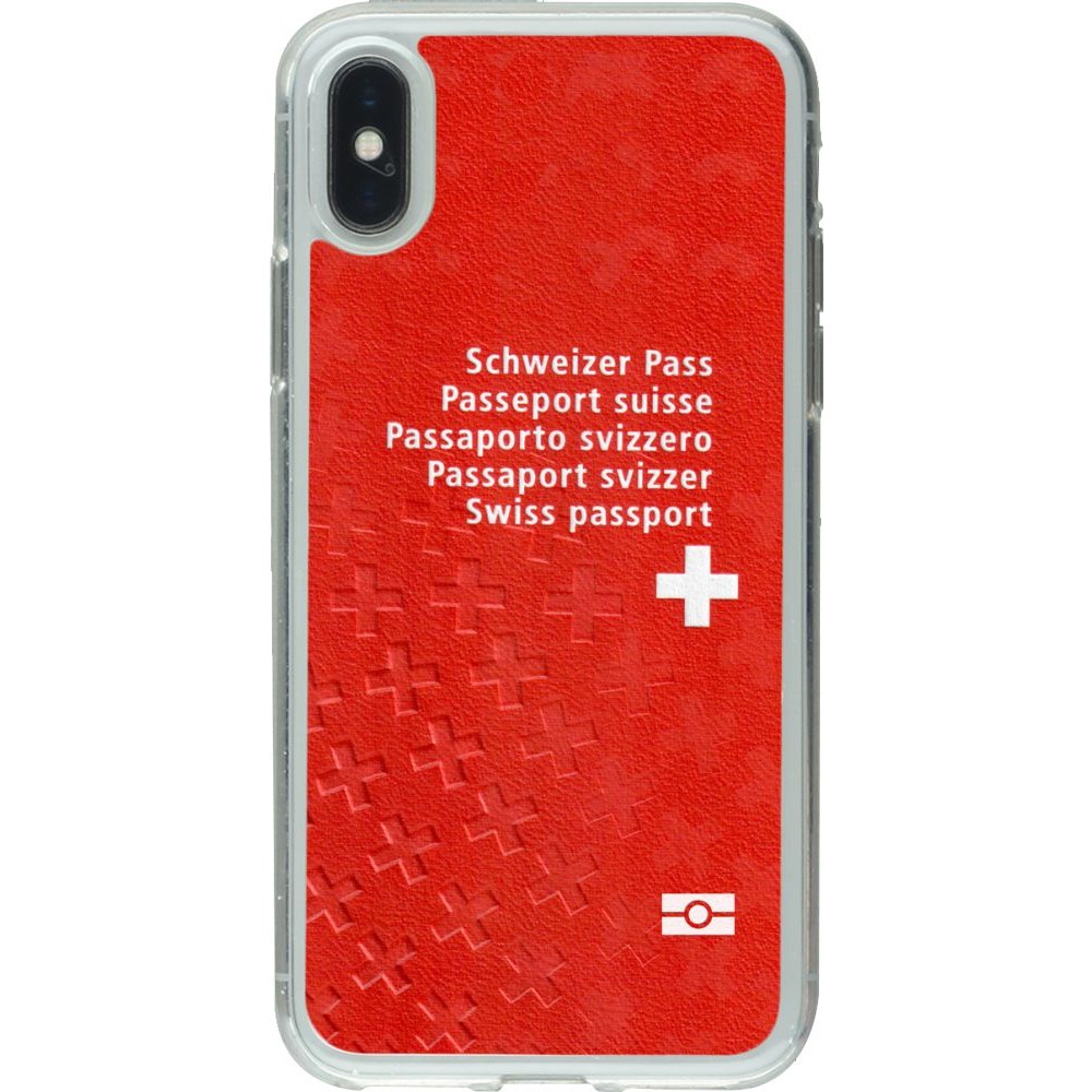 Hülle iPhone X / Xs - Gummi transparent Swiss Passport