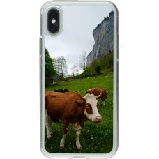 Coque iPhone X / Xs - Gel transparent Fête Nationale Suisse Vaches