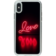 iPhone X / Xs Case Hülle - Gummi transparent Valentine 2025 Neon Liebe