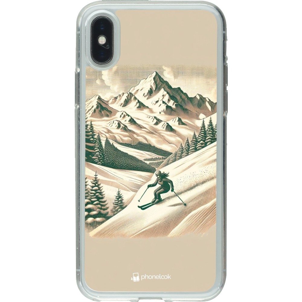iPhone X / Xs Case Hülle - Gummi transparent Vintage Skiberg
