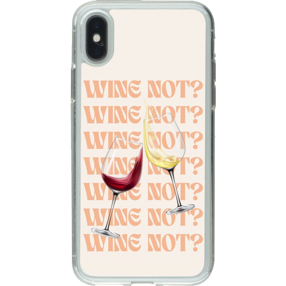 iPhone X / Xs Case Hülle - Gummi transparent Wine not
