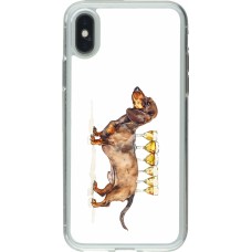 Coque iPhone X / Xs - Gel transparent Wine Teckel