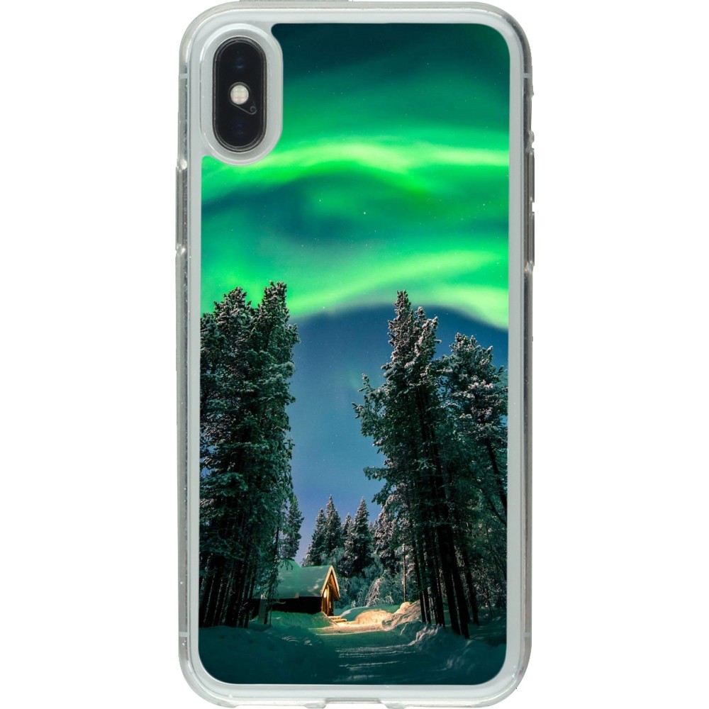 Coque iPhone X / Xs - Gel transparent Winter 22 Northern Lights