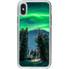 Coque iPhone X / Xs - Gel transparent Winter 22 Northern Lights