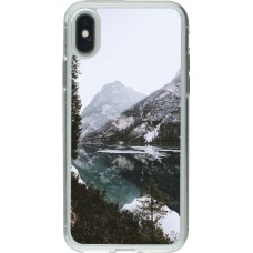 Coque iPhone X / Xs - Gel transparent Winter 22 snowy mountain and lake