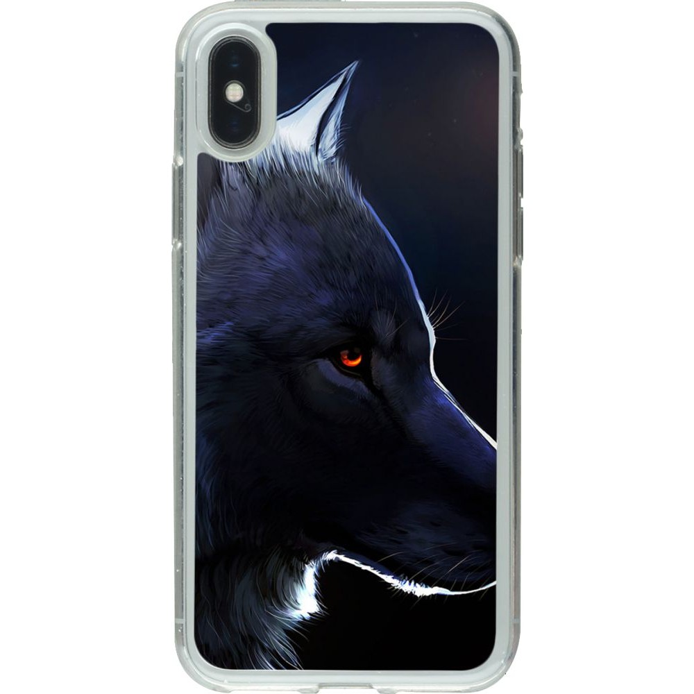 Hülle iPhone X / Xs - Gummi transparent Wolf Shape